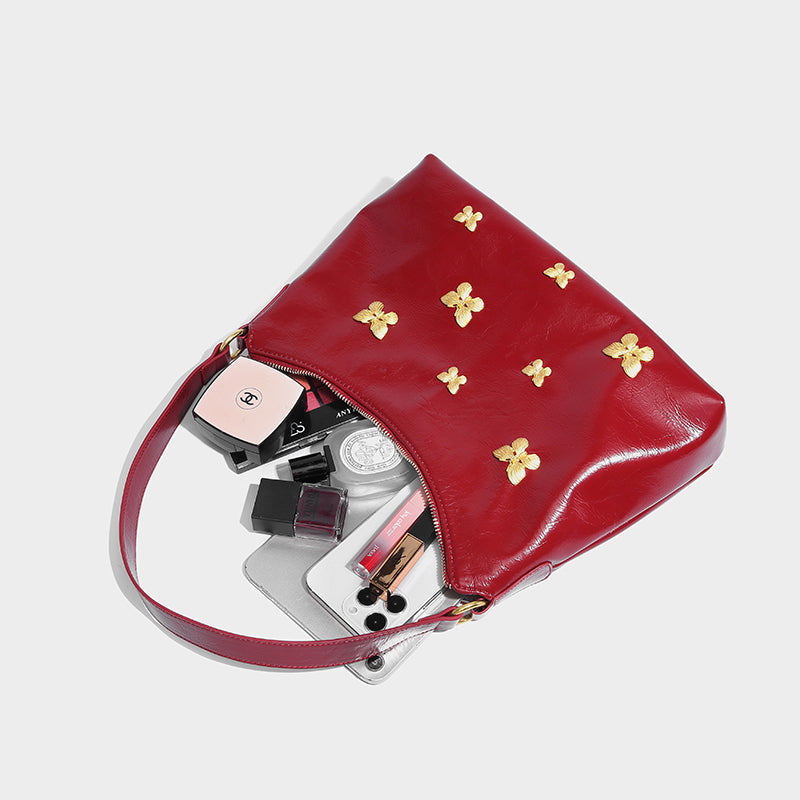 Vintage Bow Leather Tote Bag - Image 6